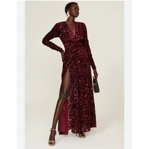 Bronx & Banco Velvet Burnout Romantic Maxi Dress